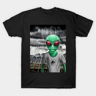 Funny Alien Archeology Dinosaur Hunter T-Shirt